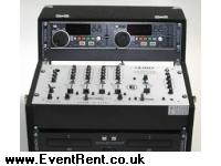 Denon 2100F twin CD player & control desk + American DJ Q3433 mixer. C/W Mains Lead IEC to 13 amp plug